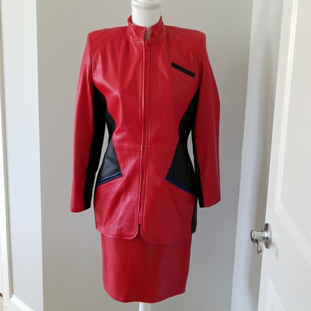 Saks Fifth Avenue Vintage Leather Suit